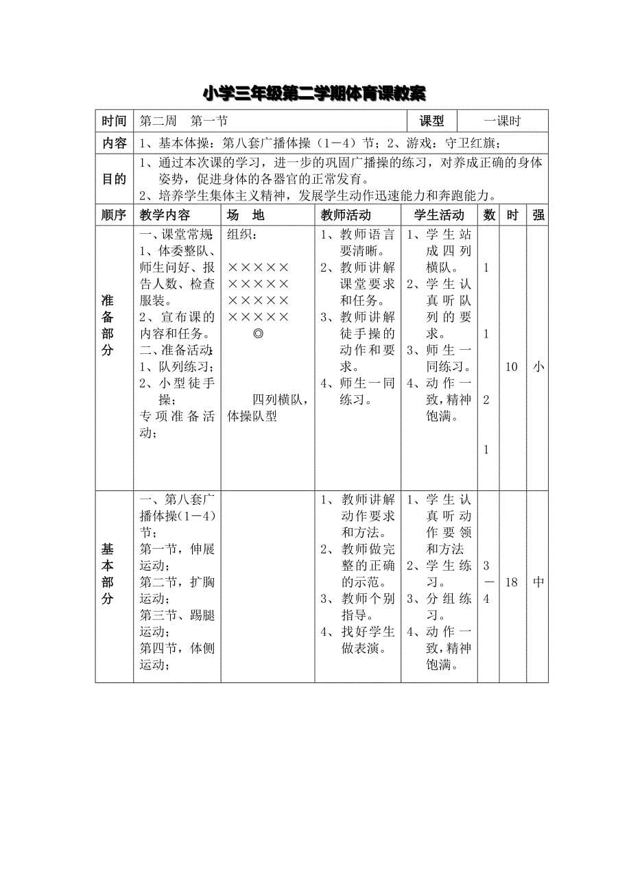 小学三年级第二学期体育教案_第5页