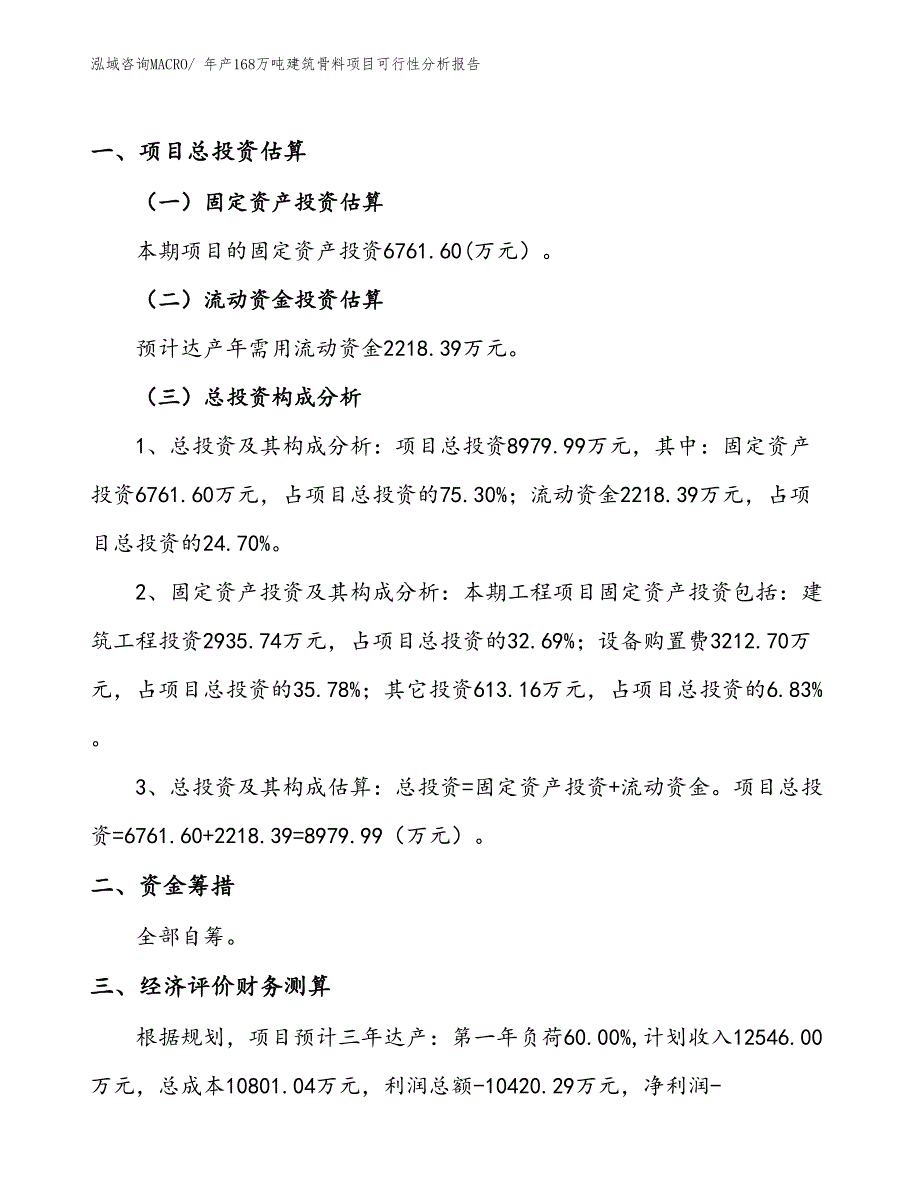 （规划设计）年产168万吨建筑骨料项目可行性分析报告(总投资8980万元)_第1页