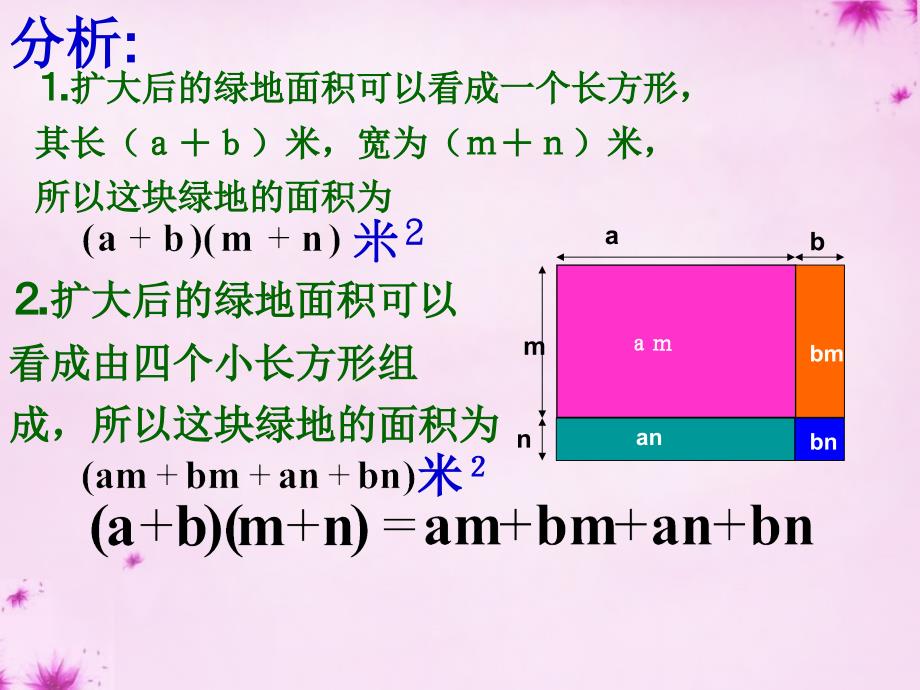 河南省固始县张广乡第一中学八年级数学上册 多项式乘多项式课件 （新版）新人教版_第4页