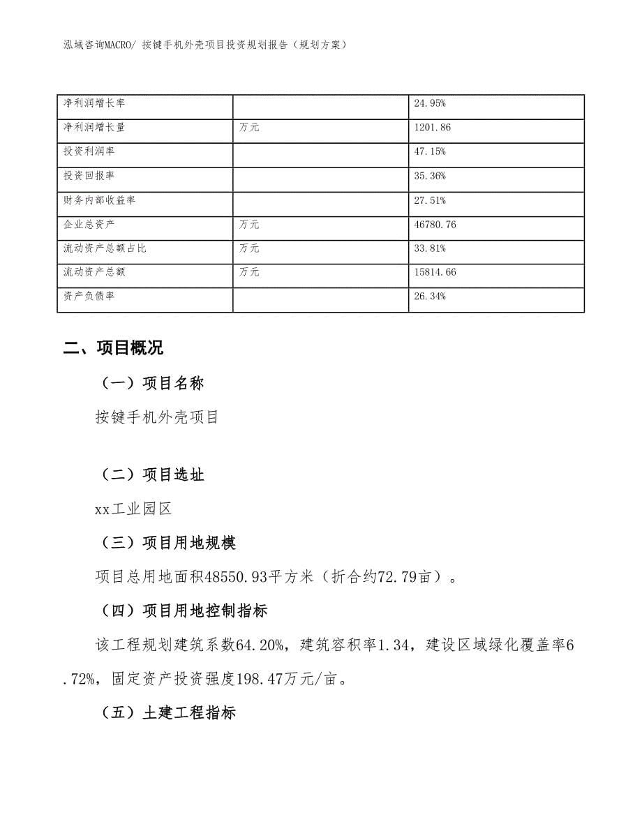 按键手机外壳项目投资规划报告（规划方案）_第5页