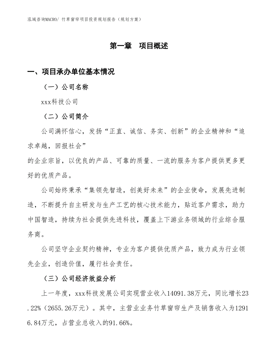 竹草窗帘项目投资规划报告（规划方案）_第3页