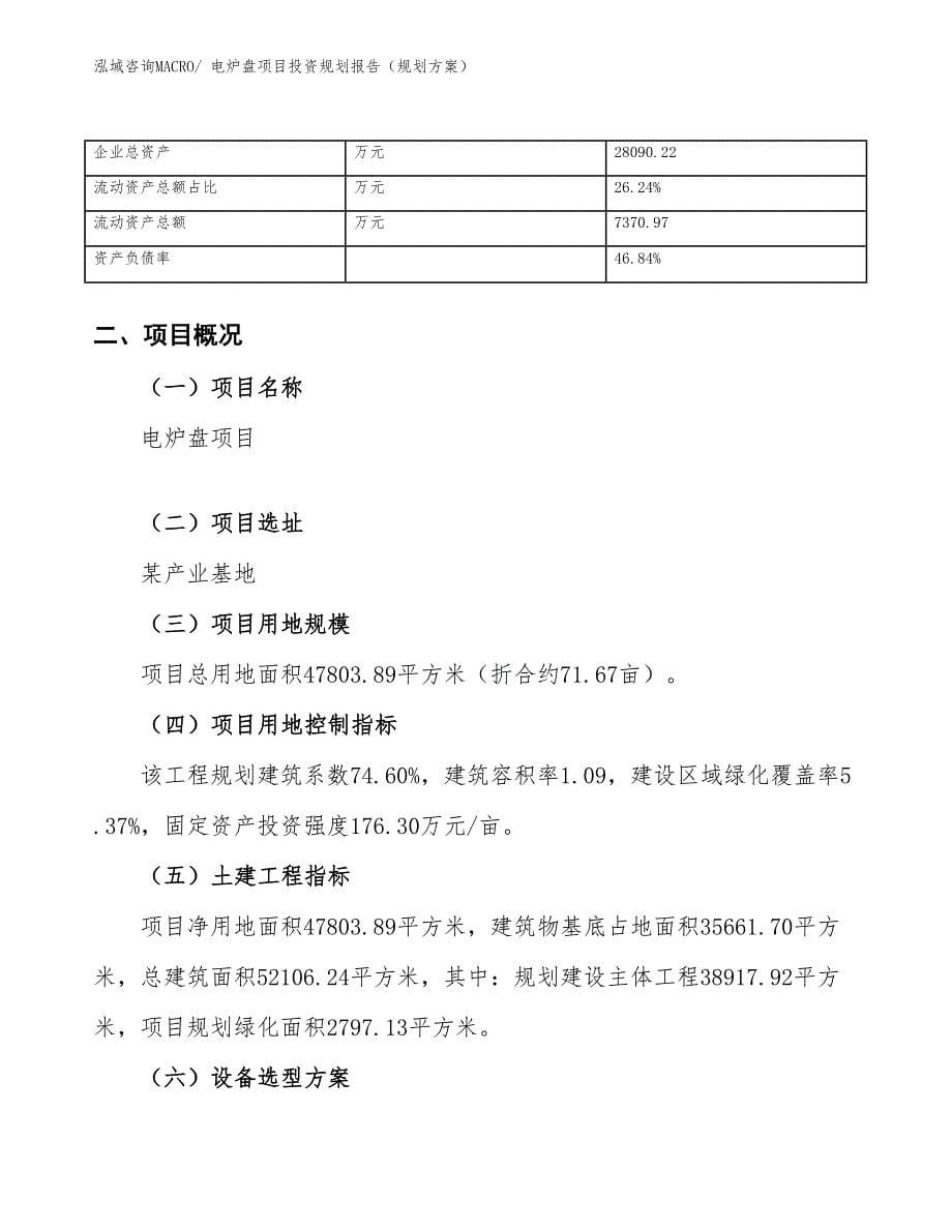 电炉盘项目投资规划报告（规划方案）_第5页