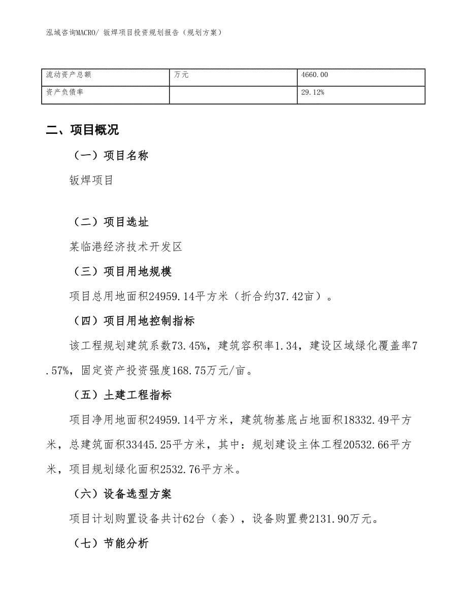 钣焊项目投资规划报告（规划方案）_第5页