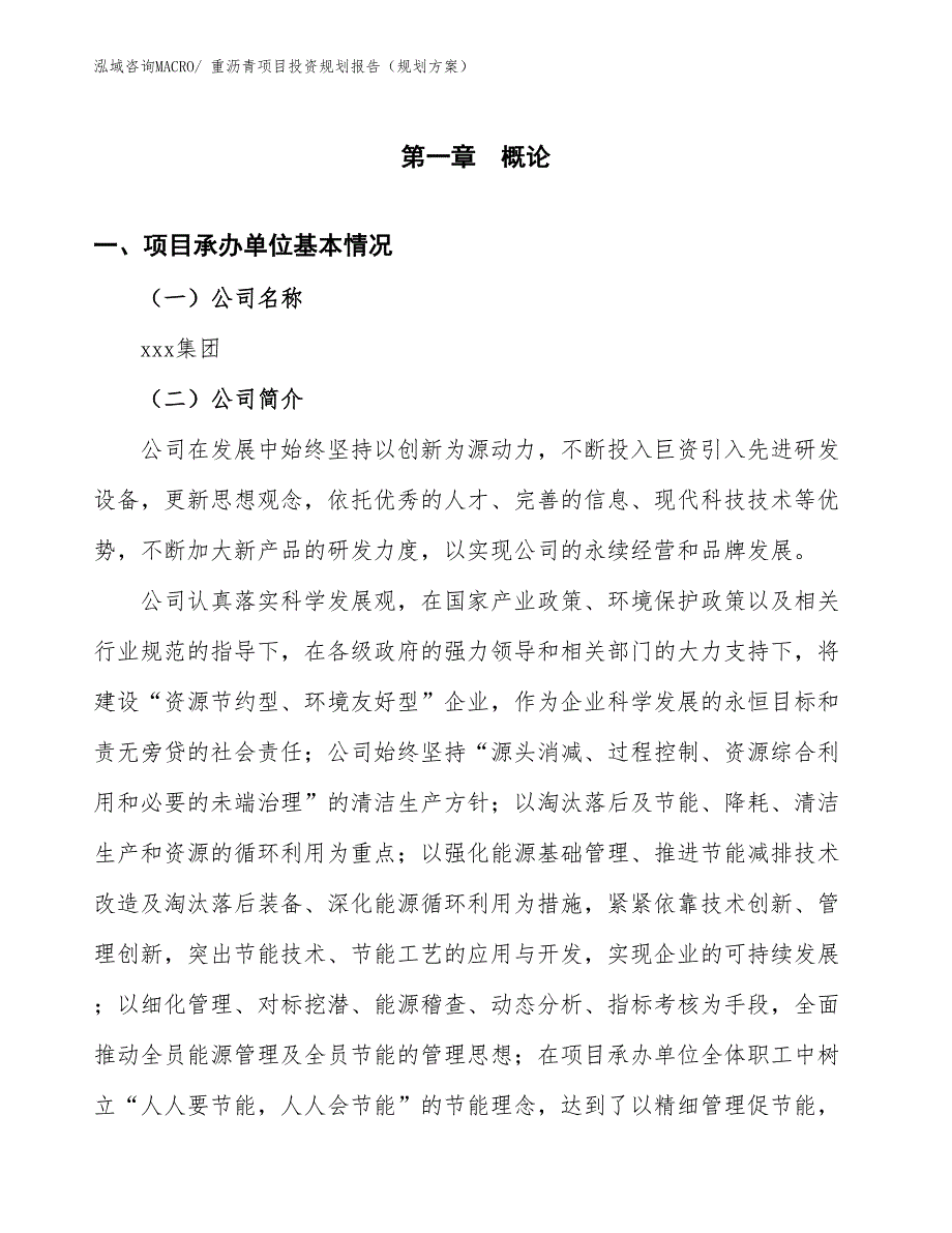 重沥青项目投资规划报告（规划方案）_第2页