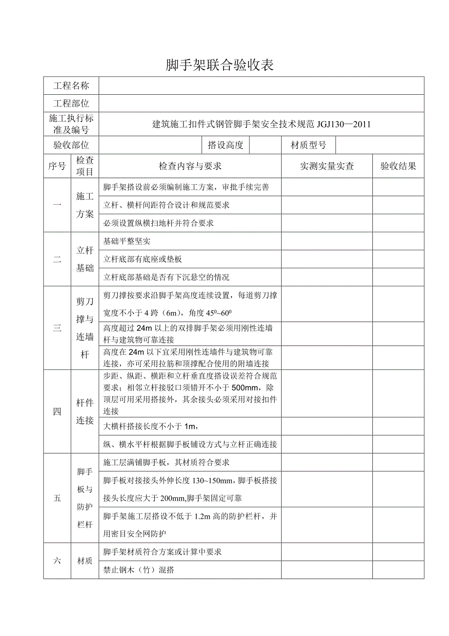 脚手架联合验收表(模板)_第1页