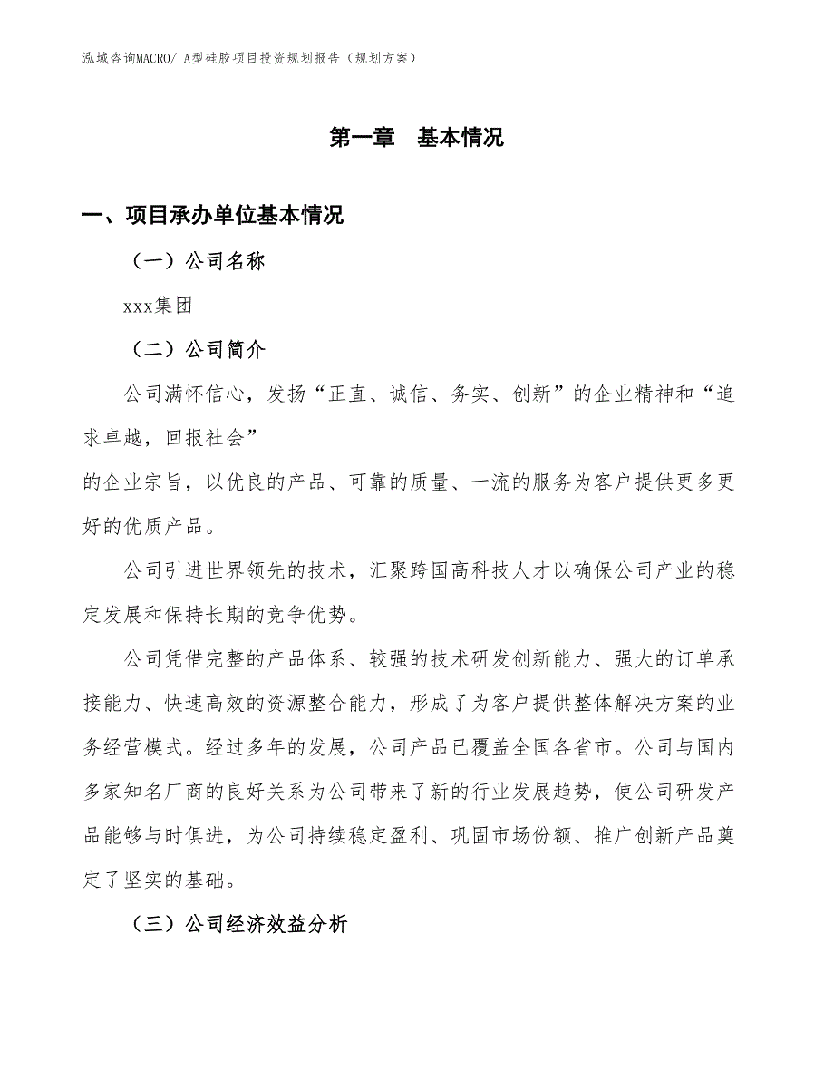 A型硅胶项目投资规划报告（规划方案）_第3页