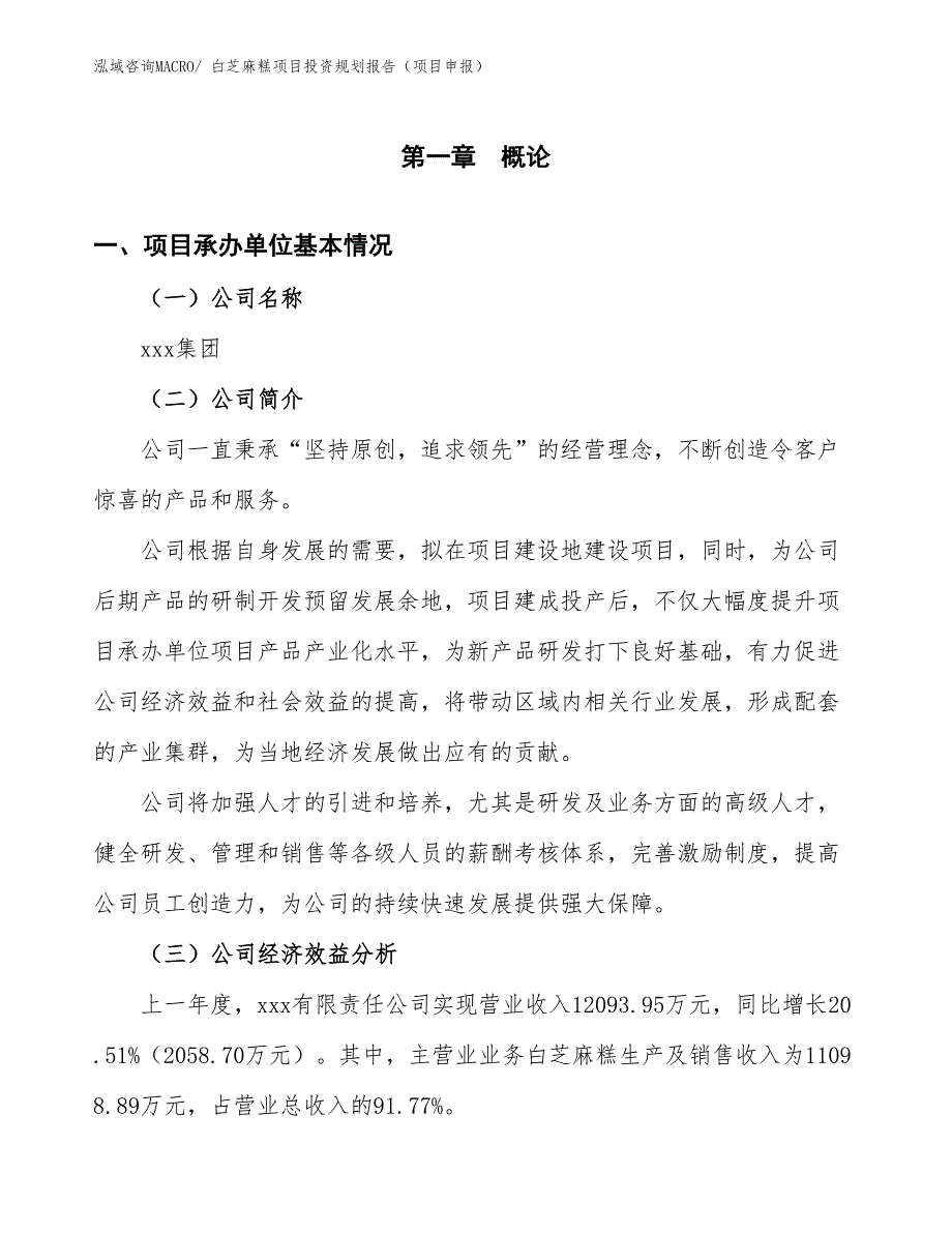 白芝麻糕项目投资规划报告（项目申报）_第3页