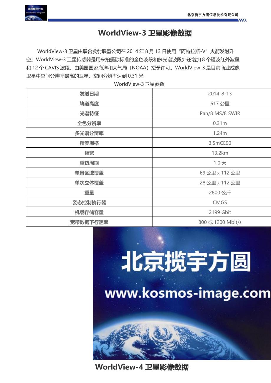从0.3米卫星影像到30米的卫星影像全部卫星参数表_第1页
