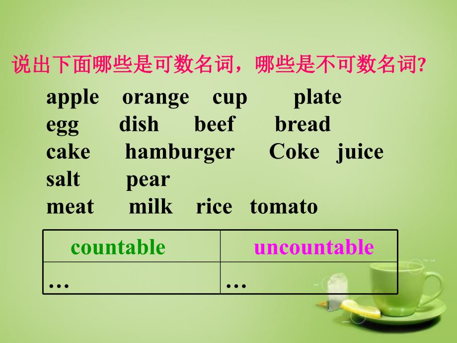 江苏省东海县横沟中学七年级英语上册 unit 6 food and lifestyle grammar课件 （新版）牛津版_第2页