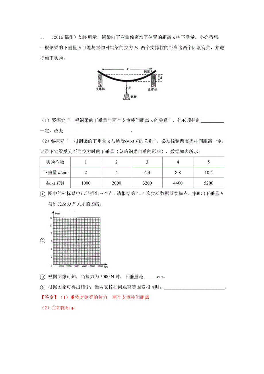 2016中考 弹力 重力 摩擦力 实验题.doc_第1页