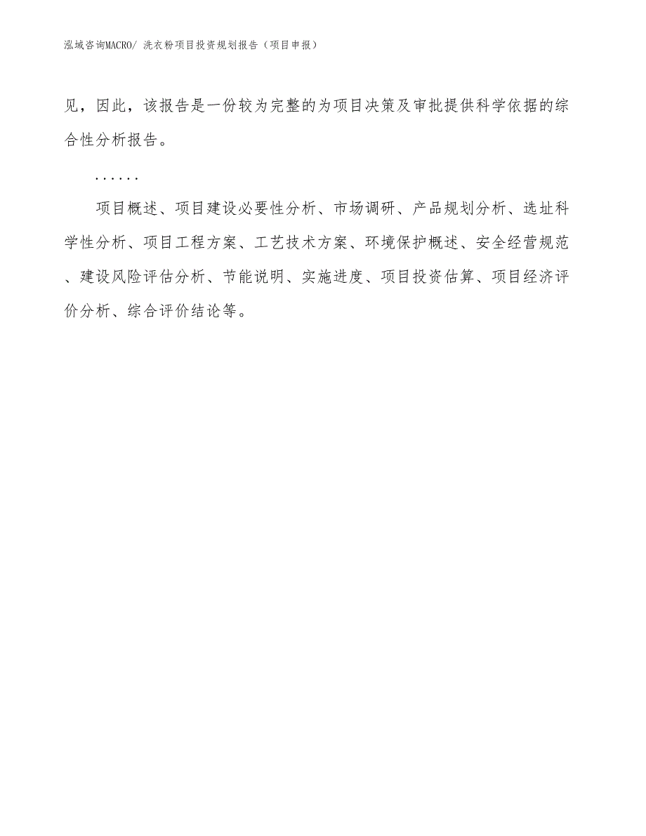 洗衣粉项目投资规划报告（项目申报）_第2页