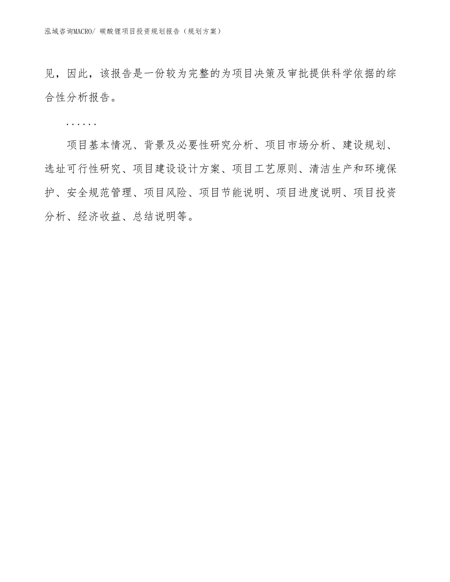 碳酸锂项目投资规划报告（规划方案）_第2页