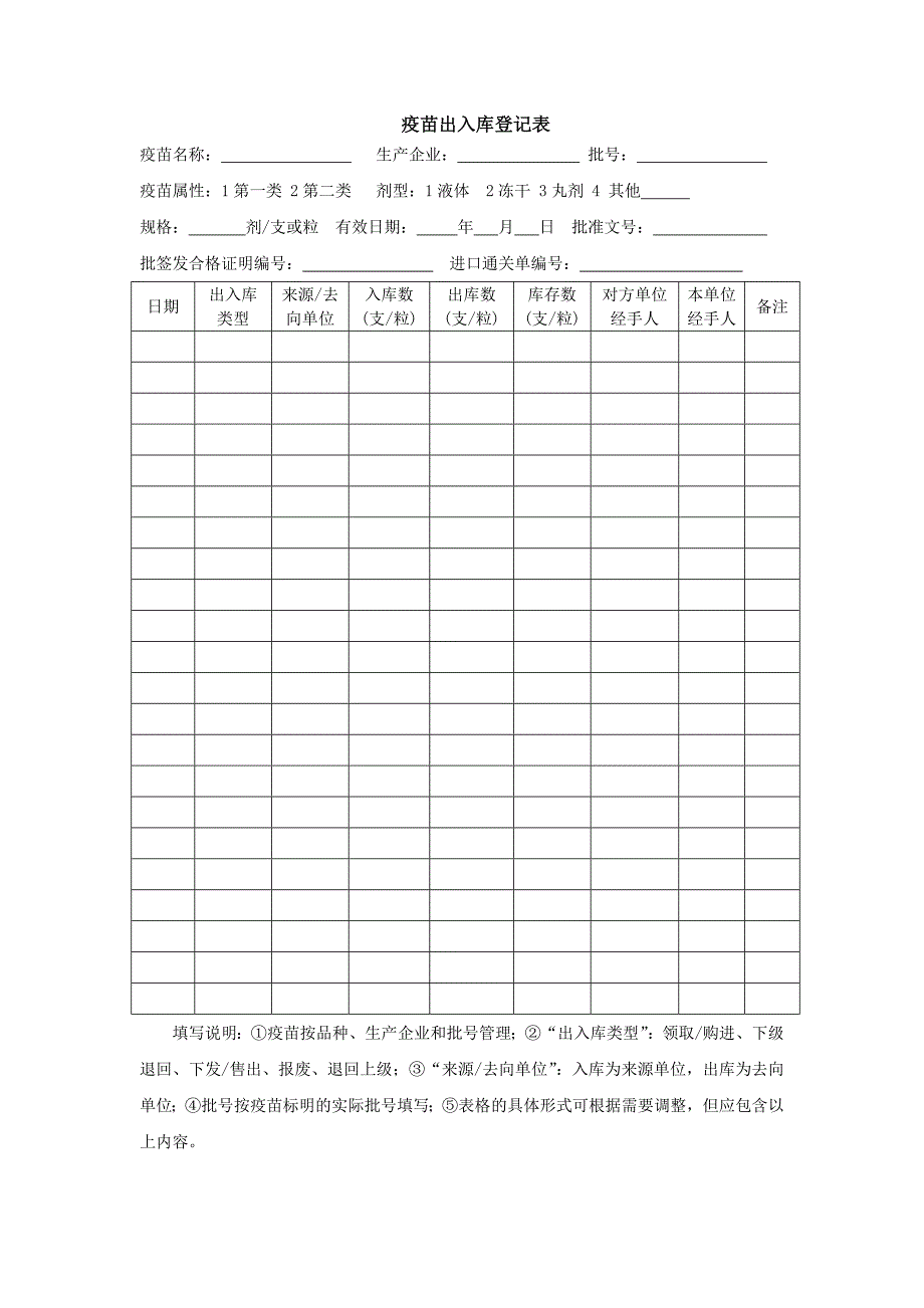 最新疫苗出入库登记表(1)_第1页