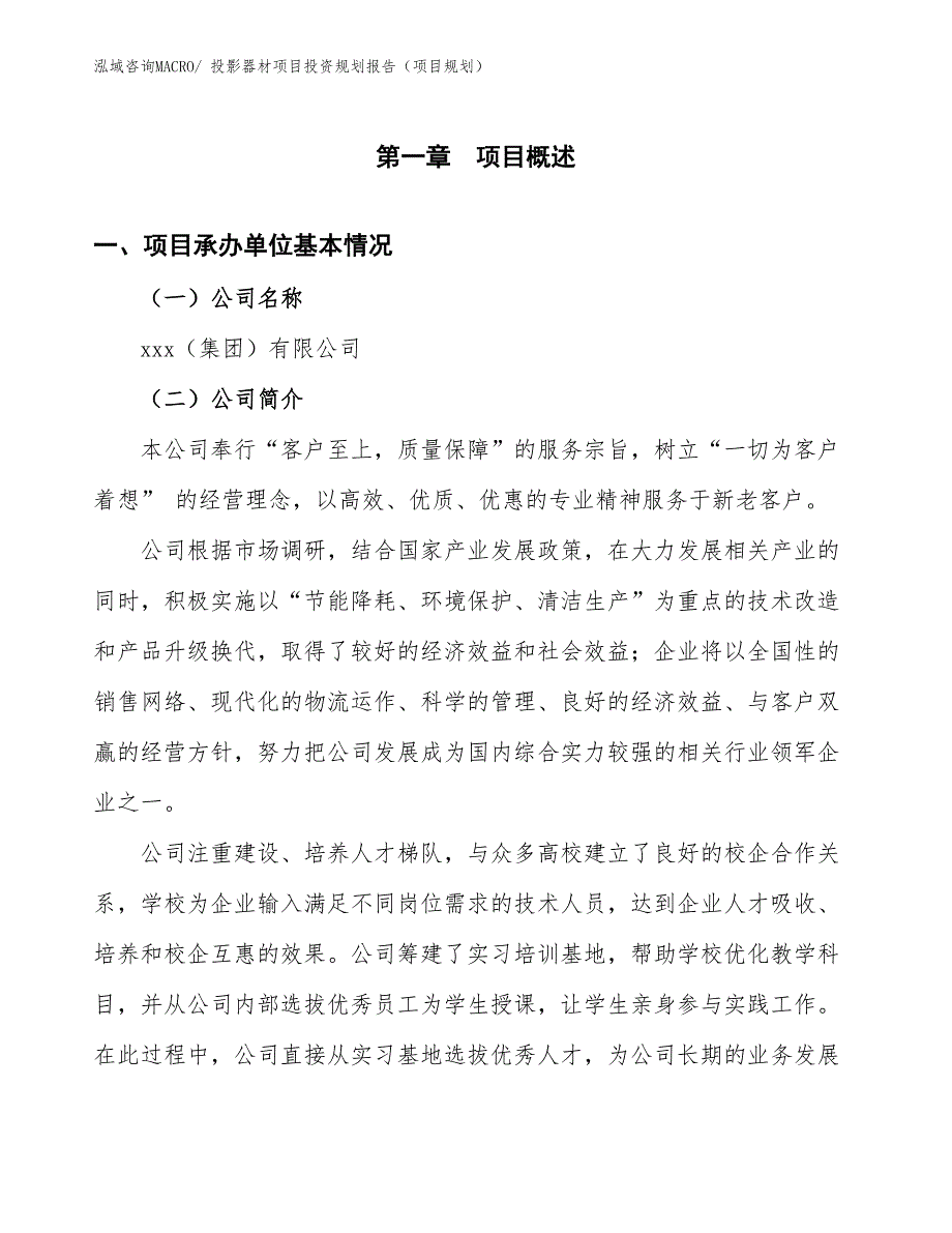 投影器材项目投资规划报告（项目规划）_第3页