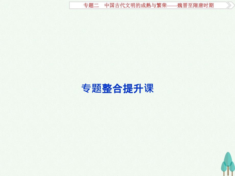 （通史版）2018高考历史一轮复习 专题2 中国古代文明的成熟与繁荣——魏晋至隋唐时期专题整合提升课课件_第2页