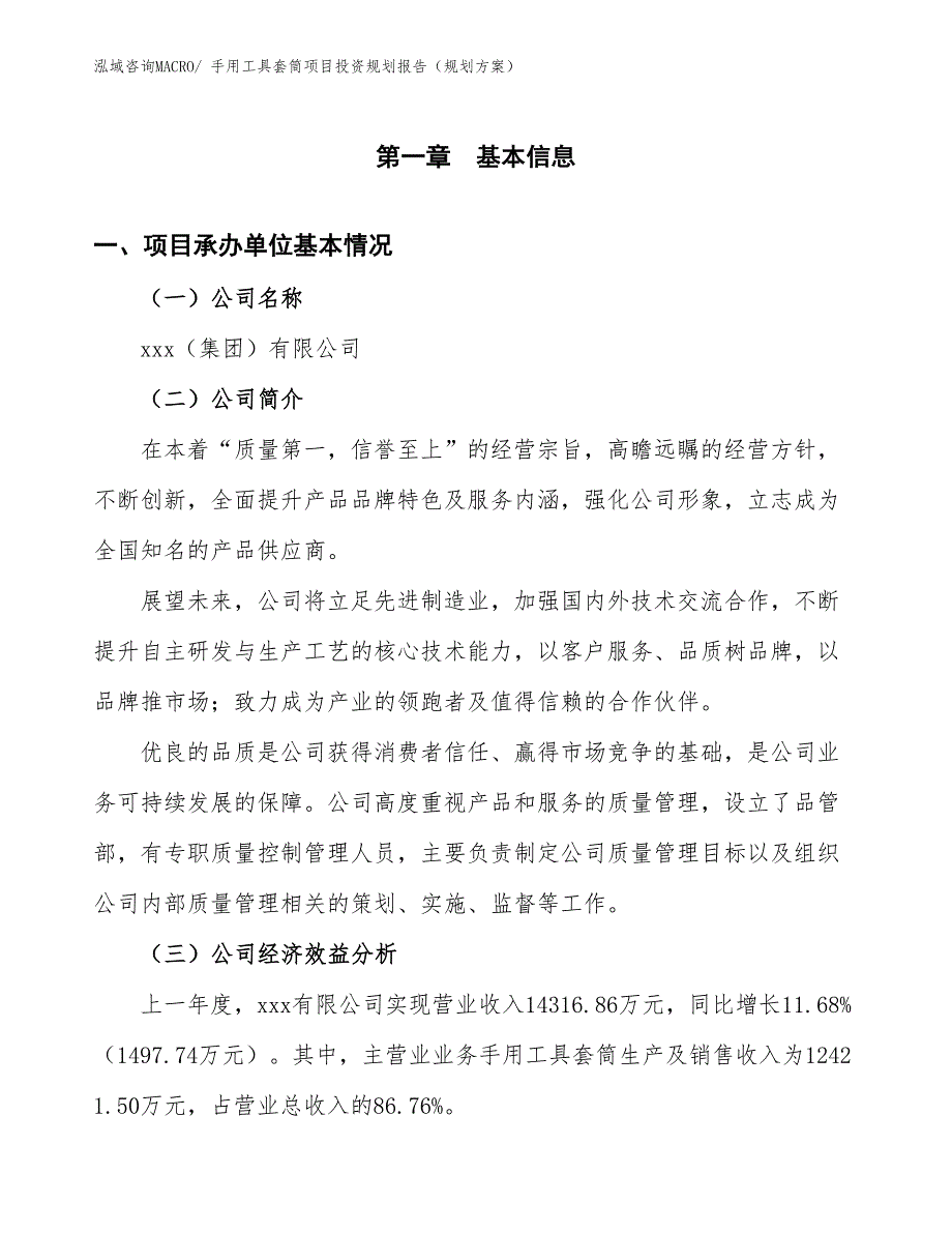 手用工具套筒项目投资规划报告（规划方案）_第3页