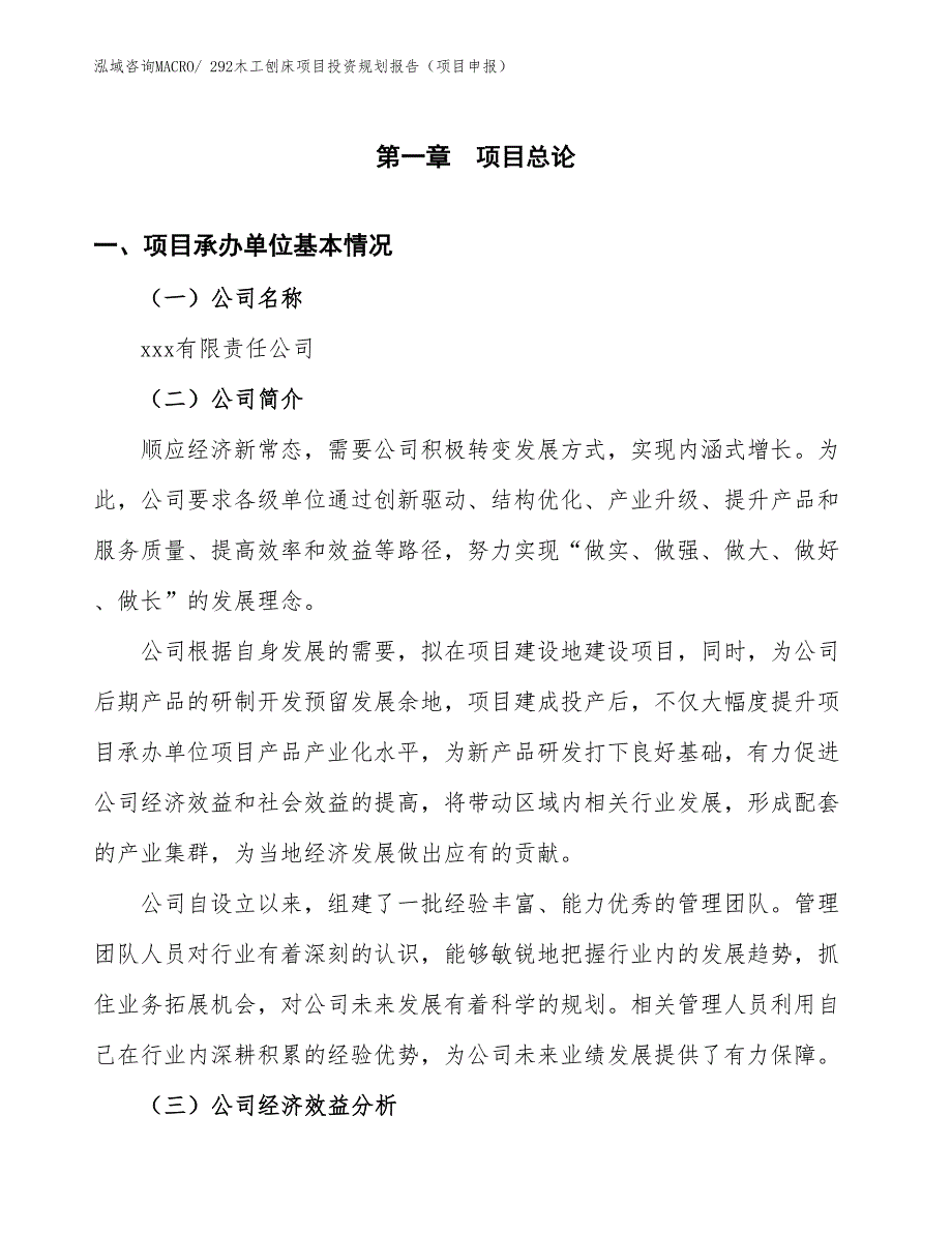 292木工刨床项目投资规划报告（项目申报）_第2页