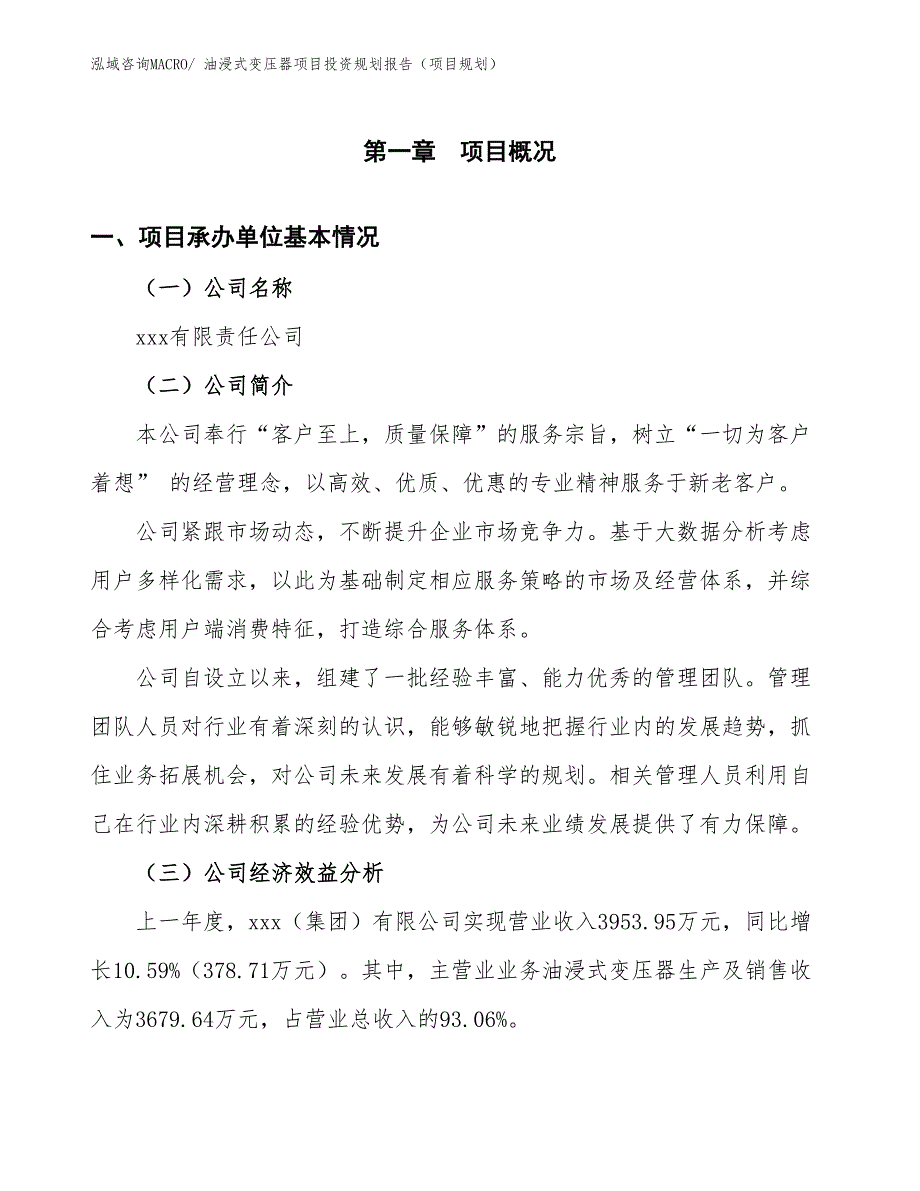 油浸式变压器项目投资规划报告（项目规划）_第3页