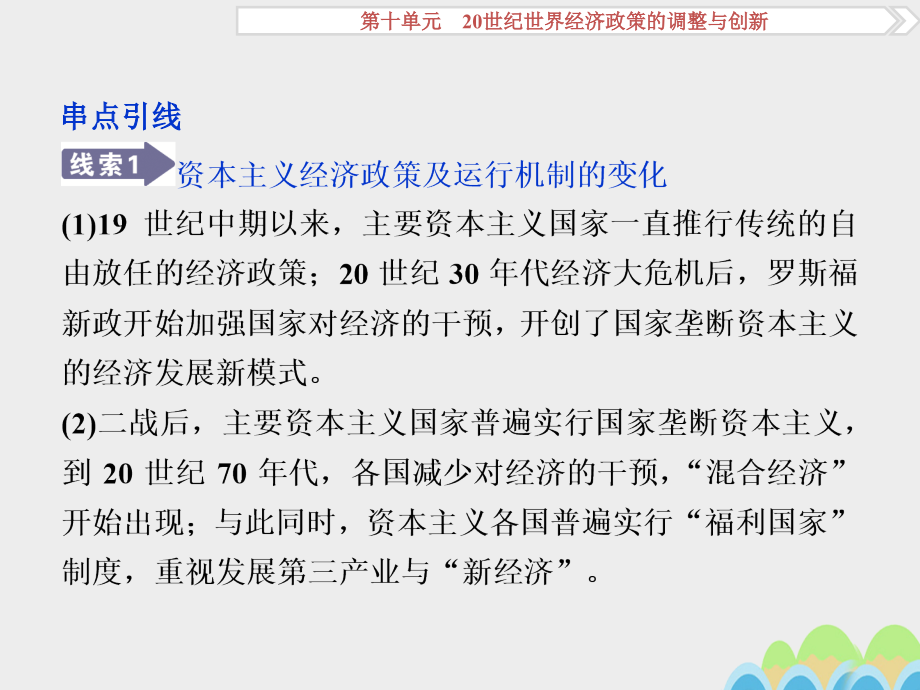 2018高考历史一轮复习 第10单元 20世纪世界经济政策的调整与创新 第21讲 世界资本主义经济政策的调整课件 新人教版_第3页