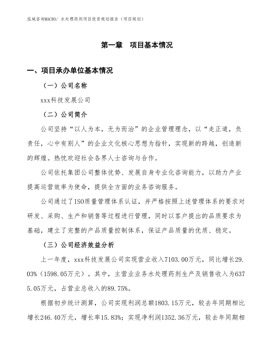 水处理药剂项目投资规划报告（项目规划）_第3页