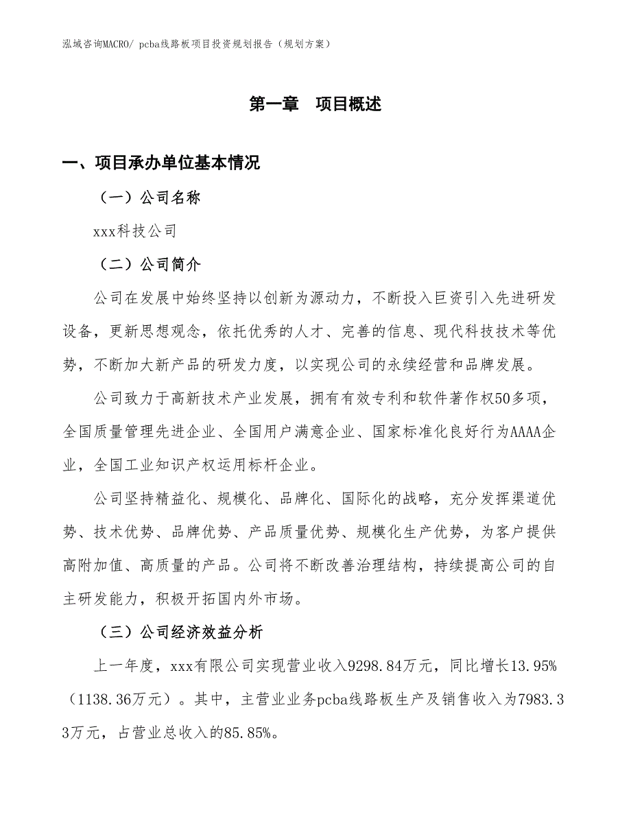 pcba线路板项目投资规划报告（规划方案）_第3页