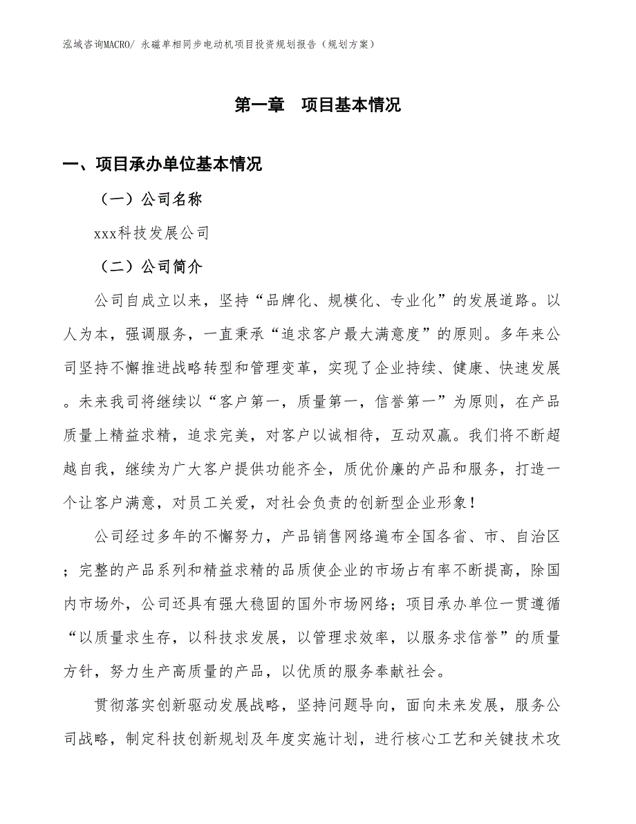 永磁单相同步电动机项目投资规划报告（规划方案）_第2页