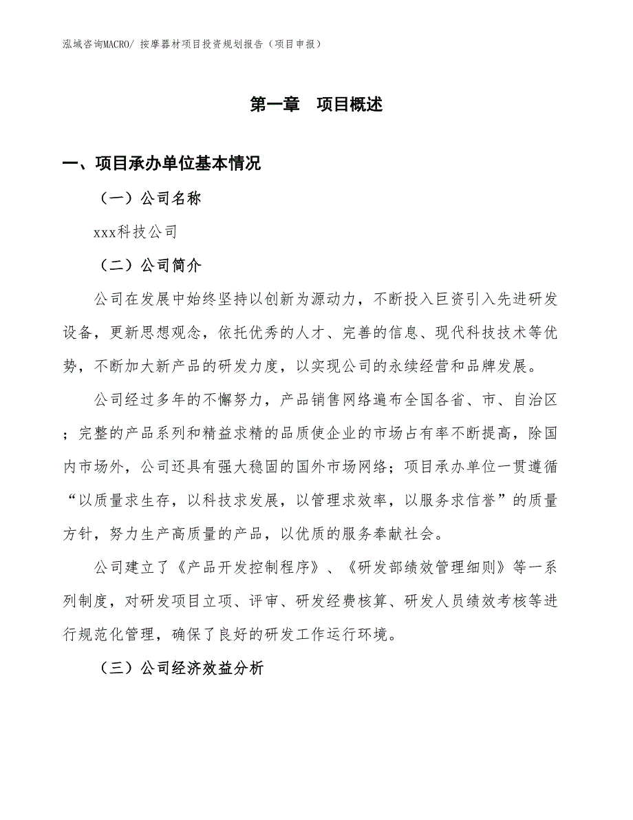 按摩材项目投资规划报告（项目申报）_第3页