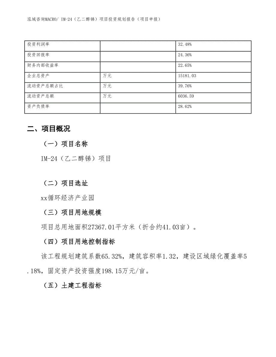 IM-24（乙二醇锑）项目投资规划报告（项目申报）_第5页