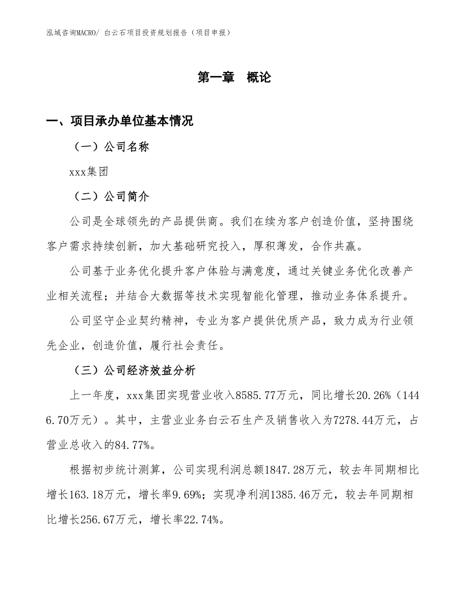 白云石项目投资规划报告（项目申报）_第3页