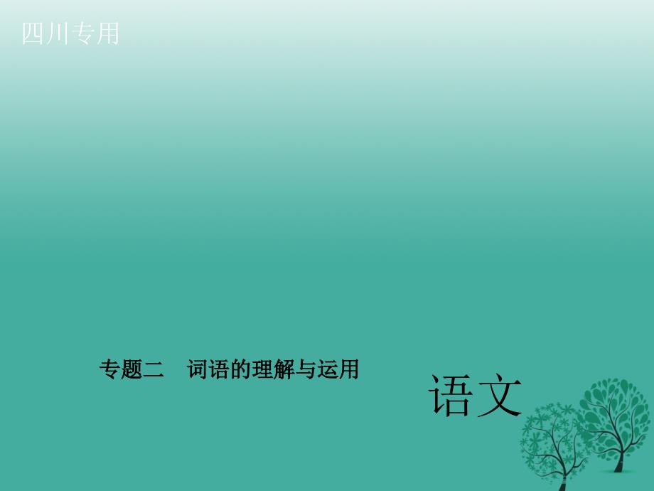 （四川版）2018中考语文总复习 第二部分 积累与运用 专题二 词语的理解与运用课件_第1页