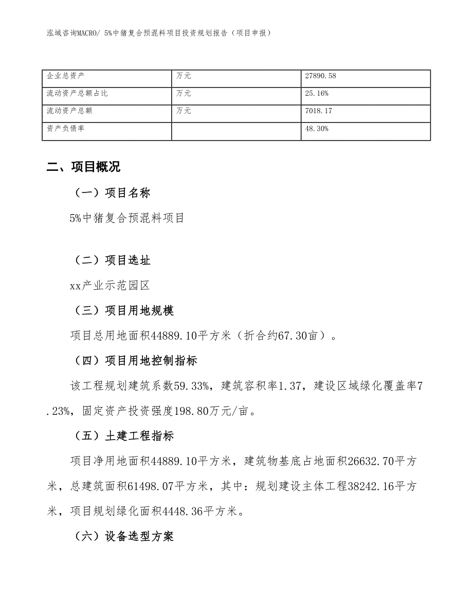 5%中猪复合预混料项目投资规划报告（项目申报）_第4页