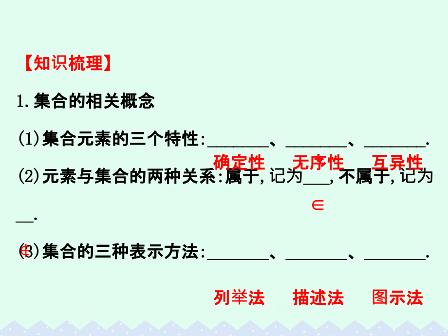 （全国版）2018版高考数学一轮复习 第一章 集合与常用逻辑用语 1.1 集合课件(理)_第4页