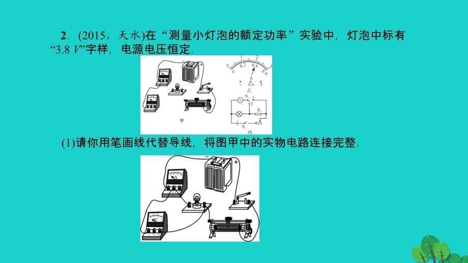 （甘肃地区）2018中考物理总复习 第二十一讲 测量小灯泡的电功率课件_第5页