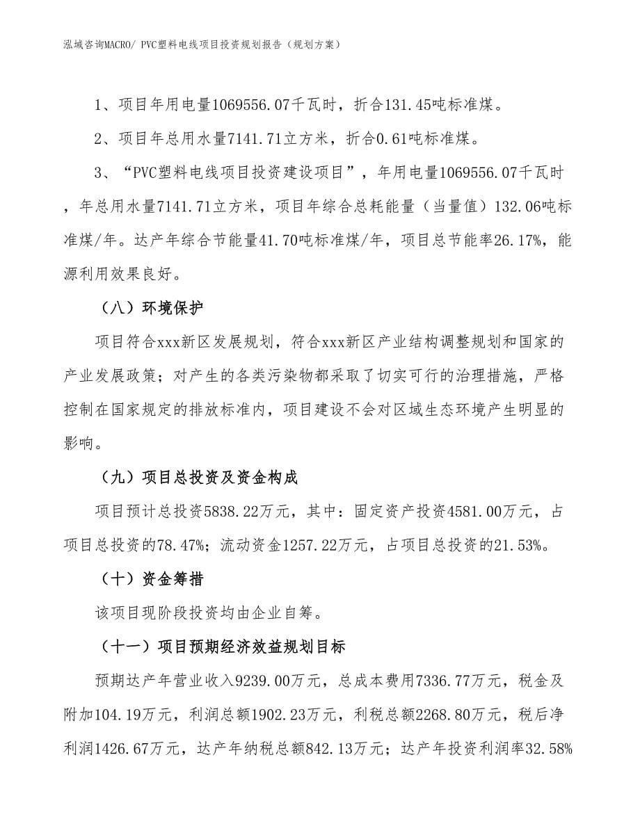 PVC塑料电线项目投资规划报告（规划方案）_第5页