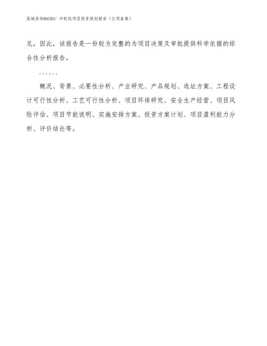 半软线项目投资规划报告（立项备案）_第2页