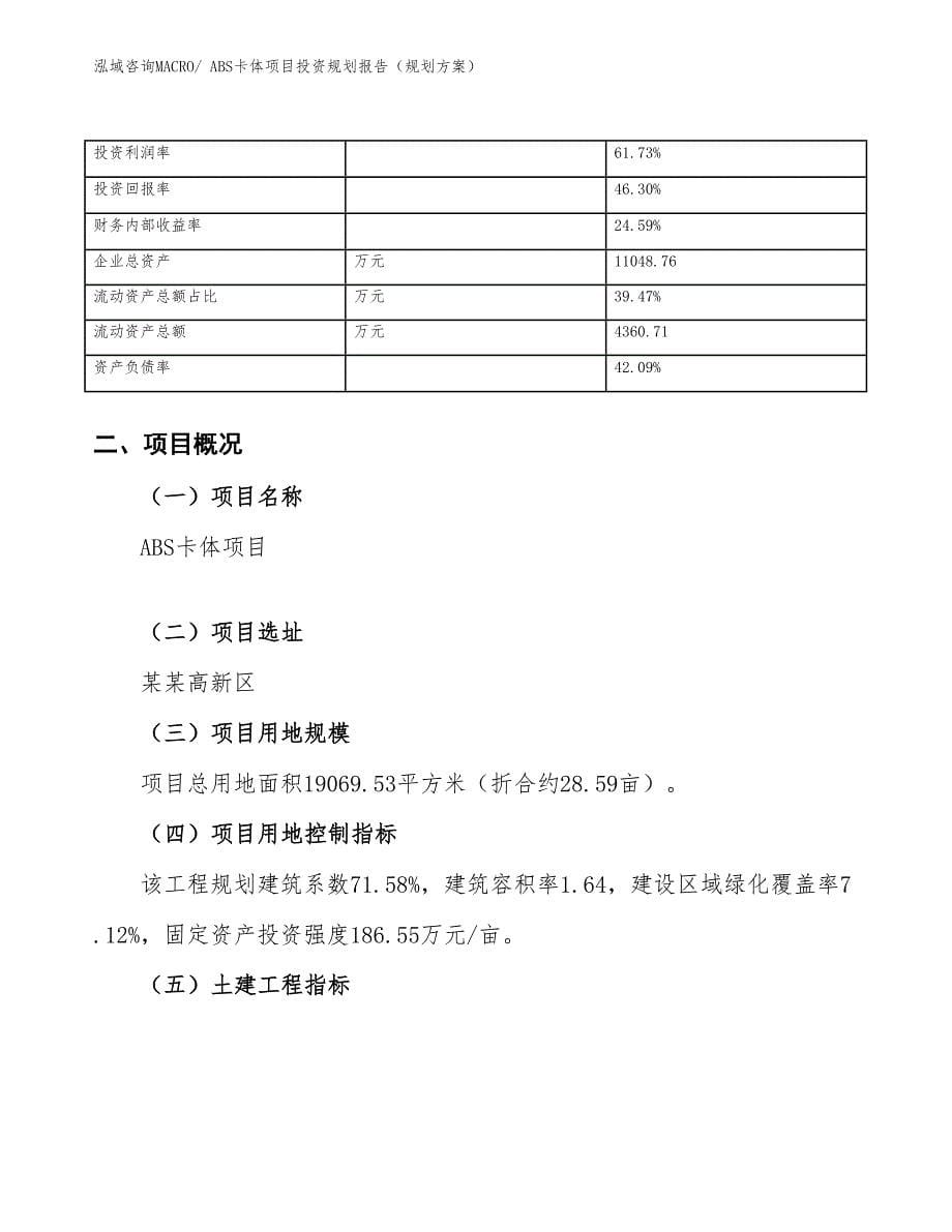 ABS卡体项目投资规划报告（规划方案）_第5页