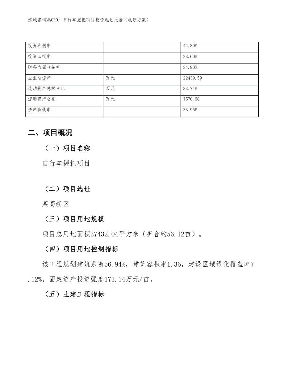 自行车握把项目投资规划报告（规划方案）_第5页