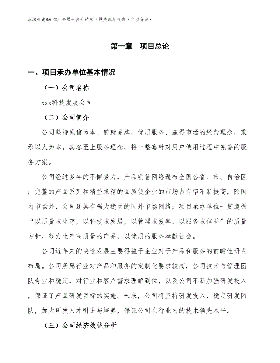 全煤矸多孔砖项目投资规划报告（立项备案）_第3页