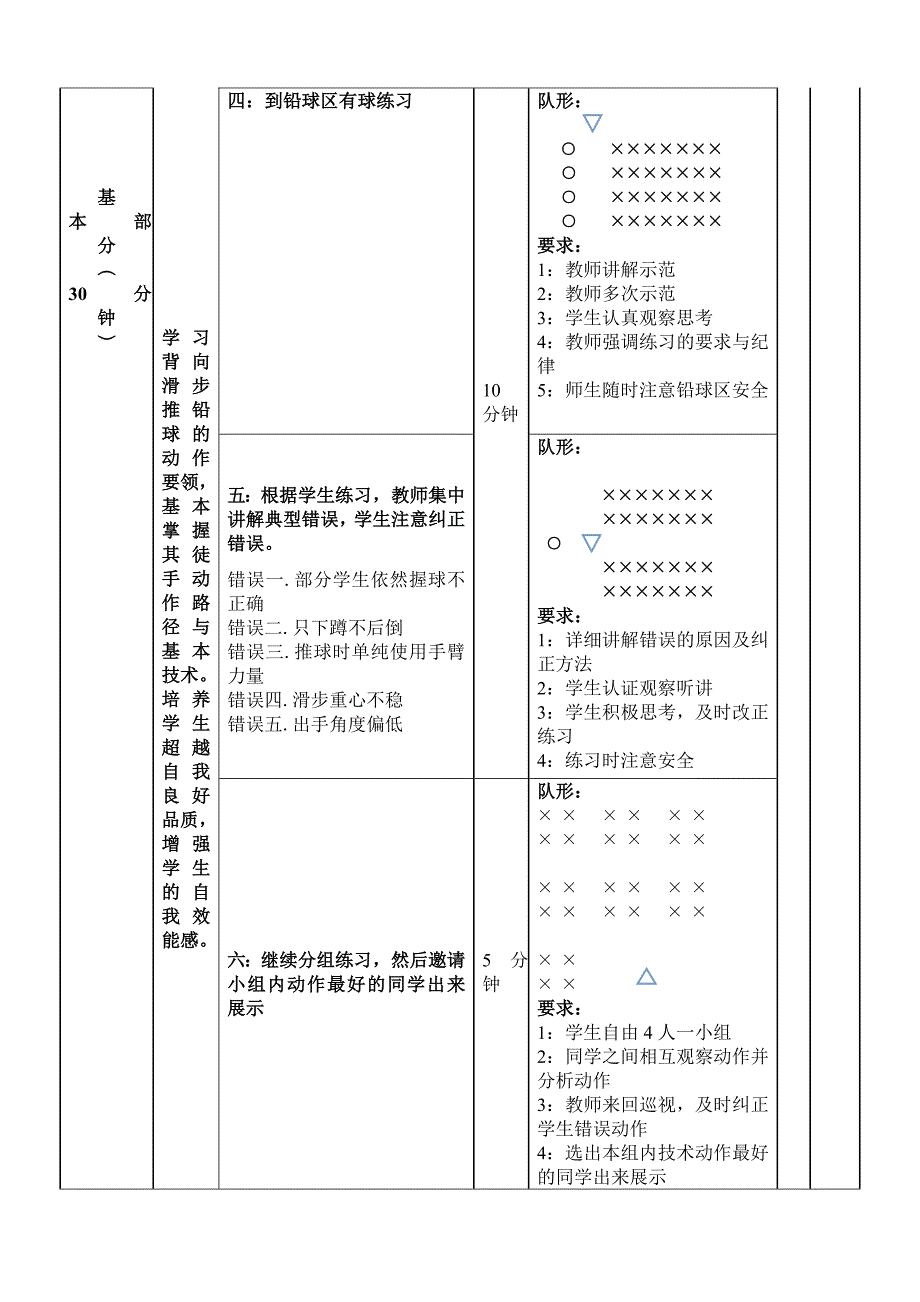 背向滑步推铅球--教学设计与教案_第4页