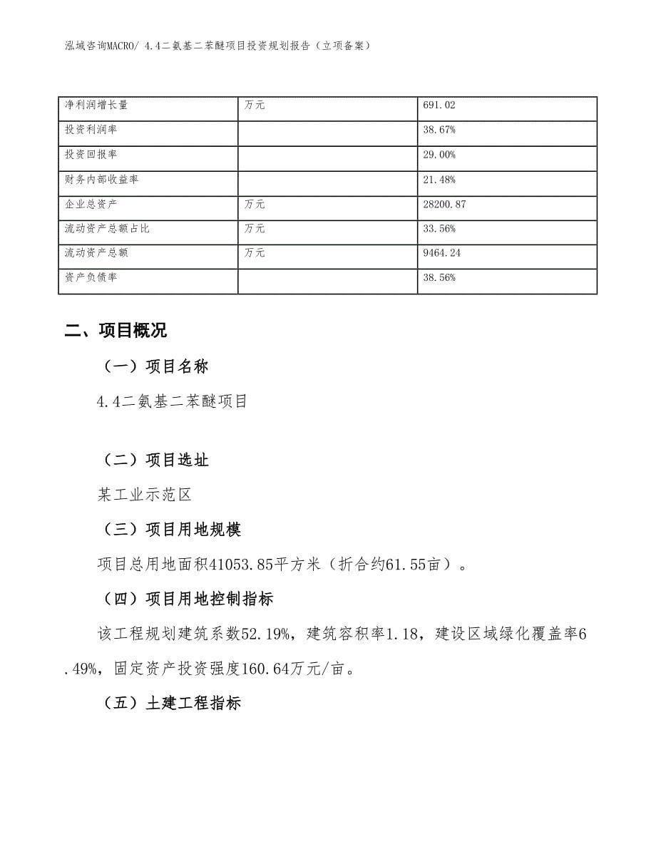 4.4二氨基二苯醚项目投资规划报告（立项备案）_第5页