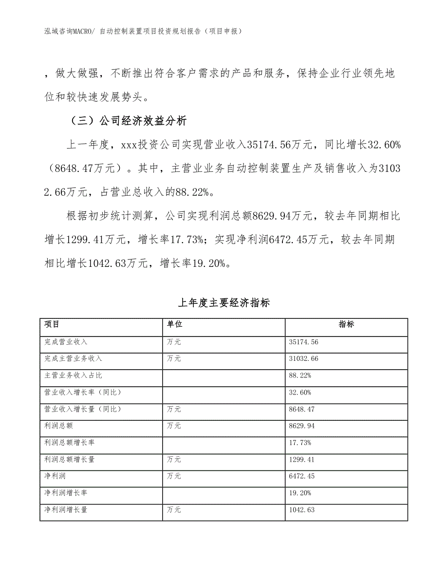 自动控制装置项目投资规划报告（项目申报）_第4页