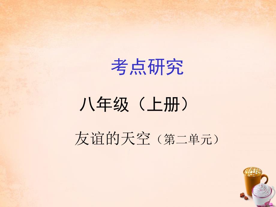 广西贵港市港南一中2018年中考政治 考点研究 八上 第二单元 友谊的天空复习课件_第1页