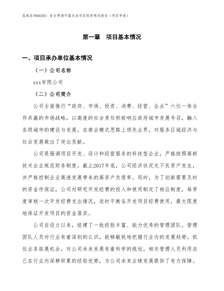 安全带调节器总成项目投资规划报告（项目申报）_第3页