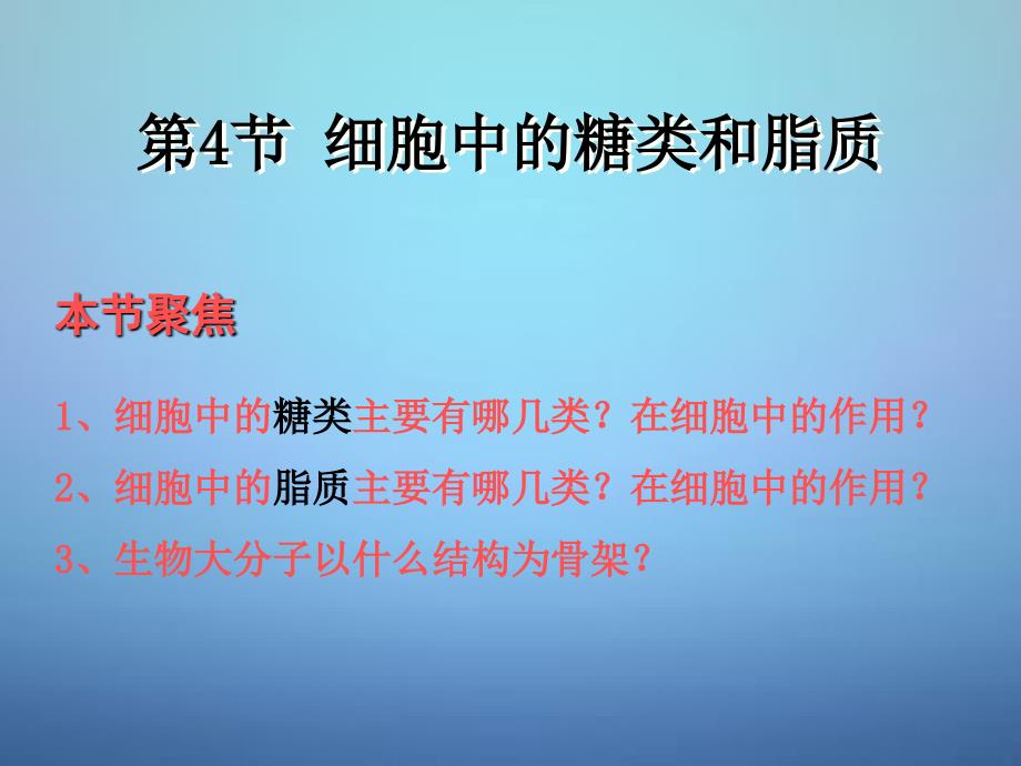 山东省高密市第三中学高中生物 2.4细胞中的糖类和脂质课件1 新人教版必修1_第2页