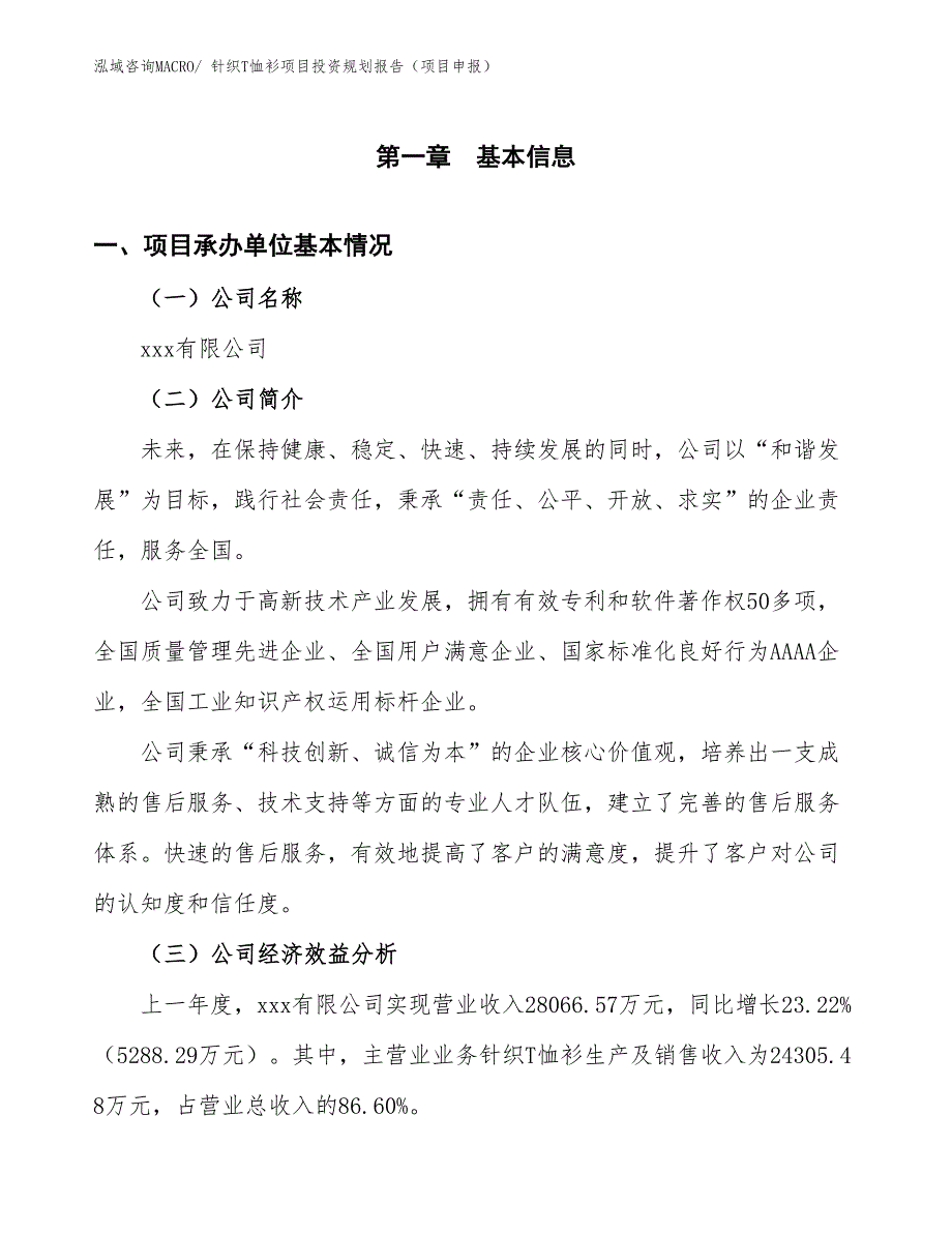 针织T恤衫项目投资规划报告（项目申报）_第3页