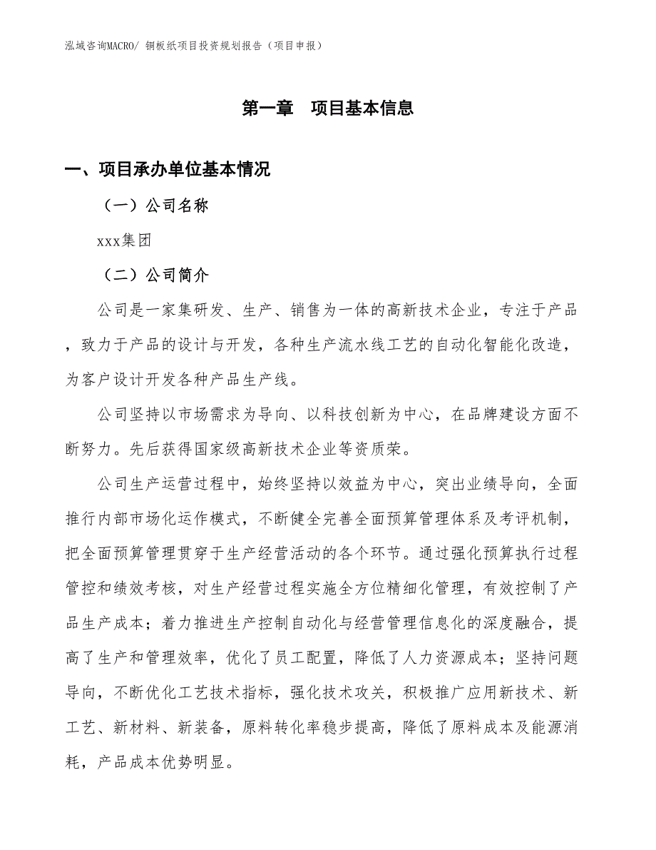 铜板纸项目投资规划报告（项目申报）_第3页