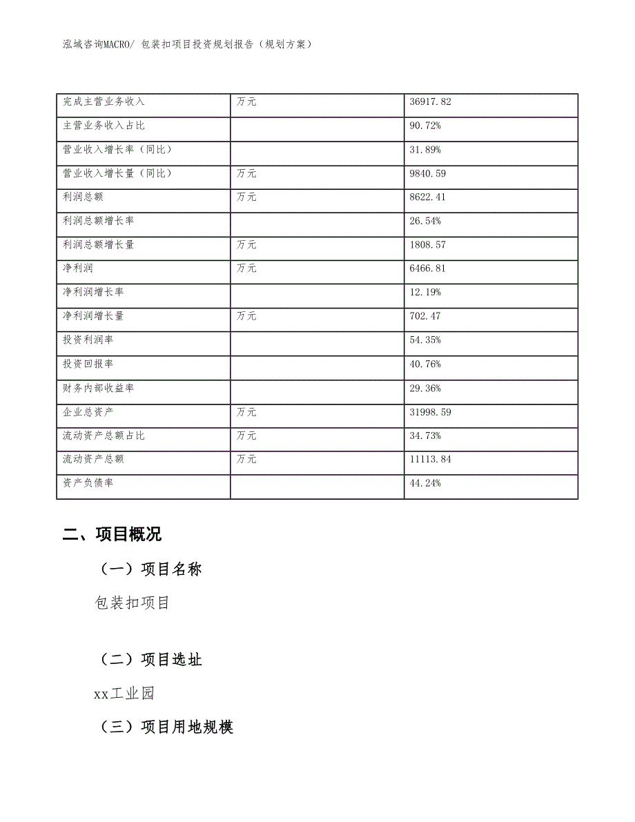 包装扣项目投资规划报告（规划方案）_第4页