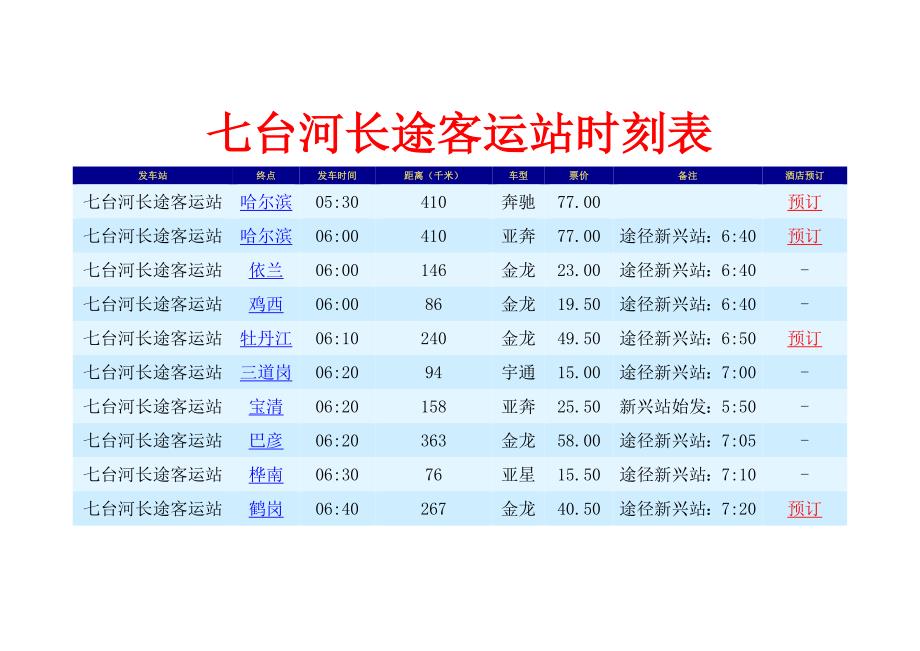 七台河长途客运站时刻表_第1页