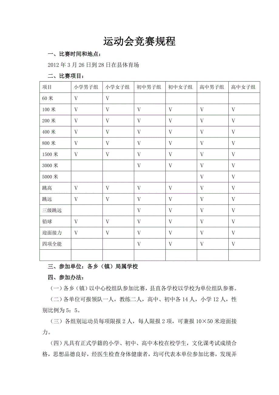 2012汝阳县春季运动会总表_第4页