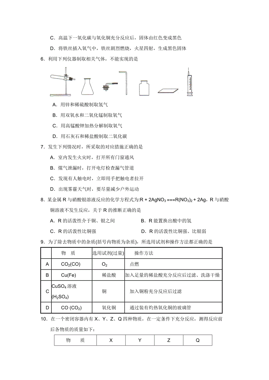 江苏省如皋市实验初中2014届九年级上学期第二次质量检测化学（附答案）$440309_第2页